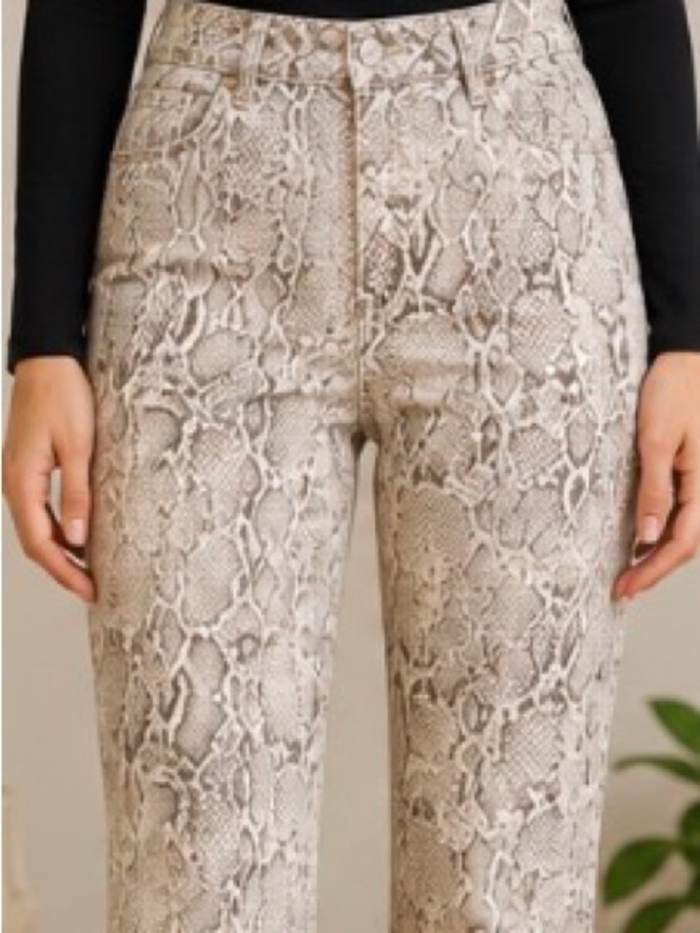 Neutral Snake Print skinny Pants